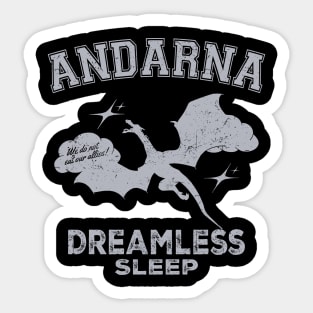 Iron Flame - Andarna Dreamless Sleep Violet Sorrengail Fourth Wing, Basgiath War College Xaden Riorson Sticker